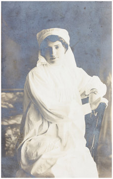 old photo portrait of nurse