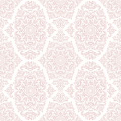 Damask seamless pink ornament. Traditional pattern. Classic oriental background