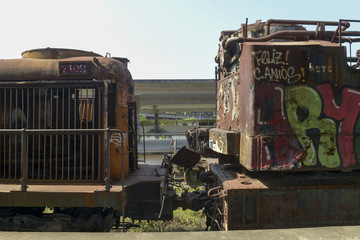 Abandoned in an old train station in Rio de Janeiro