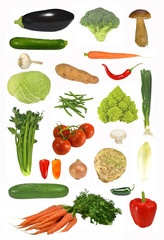 Set frisches Gemüse freigestellt