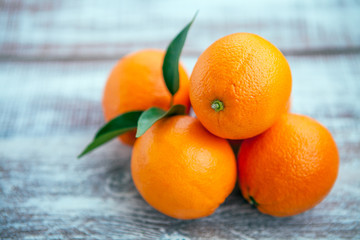 orange isolated on a wooden background