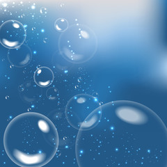 Underwater relax blue water bubbles. Vector illustration - 101941103