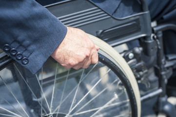 Fototapeta na wymiar Man on wheelchair