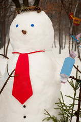 cute snowman outdoors