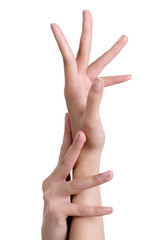 Beauty asian woman hand in relaxing and massage.