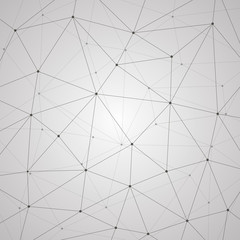 Fototapeta premium Streszczenie tło wektor, geometria, linie i punkty, trójkąty, tapeta technologii