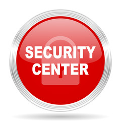 security center red glossy circle modern web icon