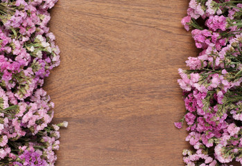 Flowers on the wooden floor