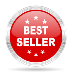 best seller red glossy circle modern web icon