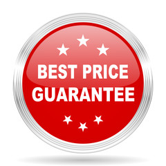 best price guarantee red glossy circle modern web icon