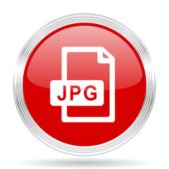 jpg file red glossy circle modern web icon