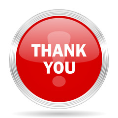 thank you red glossy circle modern web icon