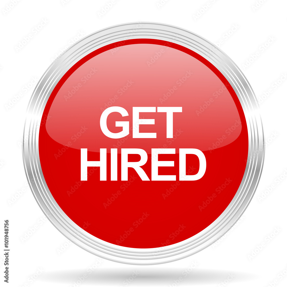 Poster get higreen red glossy circle modern web icon