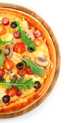 Delicious pizza, isolated on white