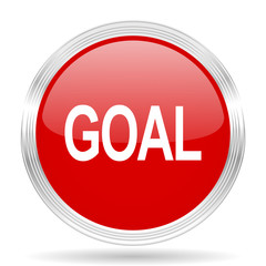 goal red glossy circle modern web icon