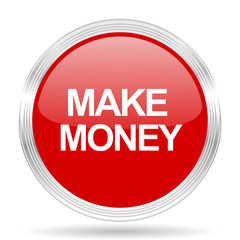 make money red glossy circle modern web icon
