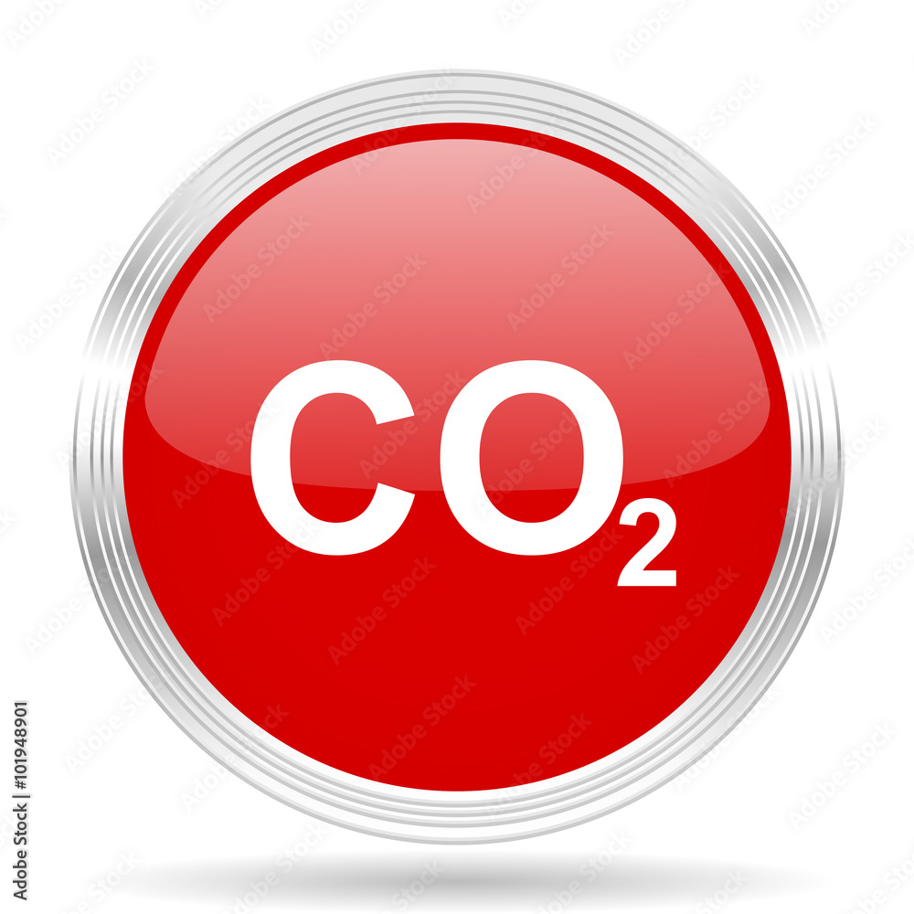 Poster carbon dioxide red glossy circle modern web icon