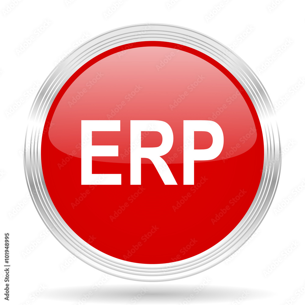 Poster erp red glossy circle modern web icon
