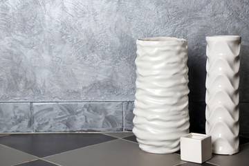 Home decor on grey wall background