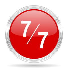 7 per 7 red glossy circle modern web icon