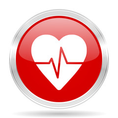 pulse red glossy circle modern web icon