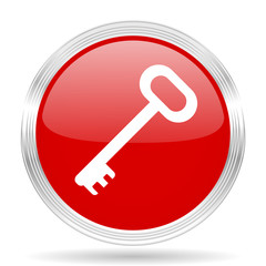 key red glossy circle modern web icon