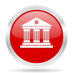 museum red glossy circle modern web icon