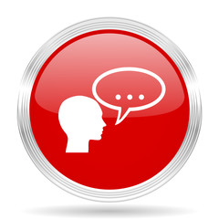 forum red glossy circle modern web icon