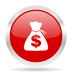 money red glossy circle modern web icon