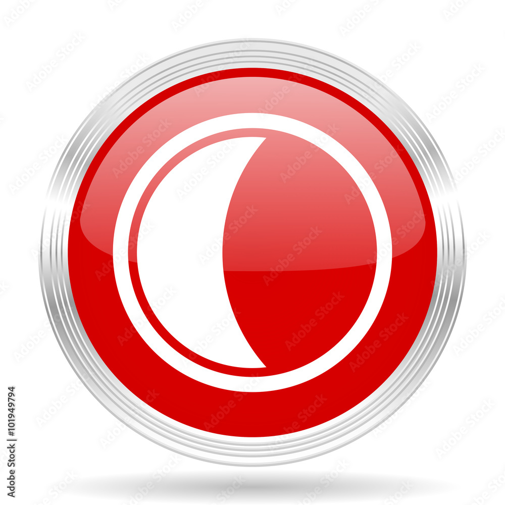 Poster moon red glossy circle modern web icon