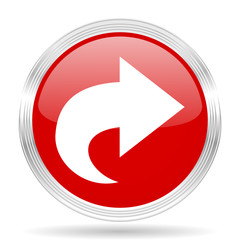 next red glossy circle modern web icon