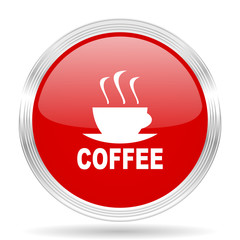 espresso red glossy circle modern web icon
