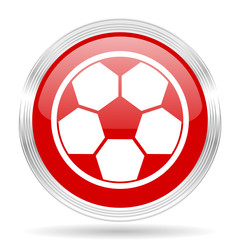soccer red glossy circle modern web icon