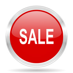 sale red glossy circle modern web icon