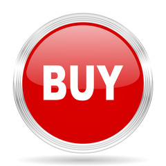 buy red glossy circle modern web icon