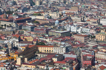 Fototapeta na wymiar Rooftops of Naples old town, Italy