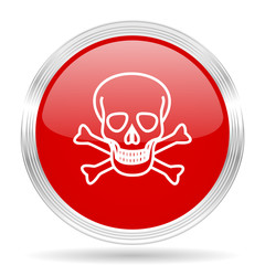 skull red glossy circle modern web icon