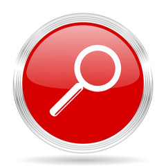 search red glossy circle modern web icon