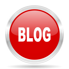 blog red glossy circle modern web icon