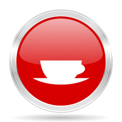 espresso red glossy circle modern web icon