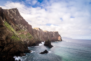 Fototapeta na wymiar Beautiful views on trail to Ponto do Sao Lourenco, Madeira
