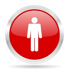 male red glossy circle modern web icon