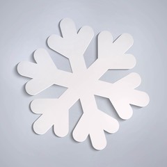 Vector white paper snowflake.