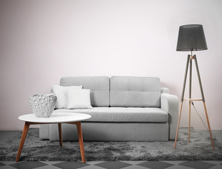 Modern furniture in the room