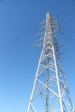 Steel Tower Close Up In The Blue Sky #2