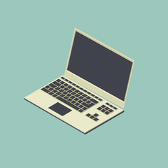 3d isometric vector illustration of laptop computer