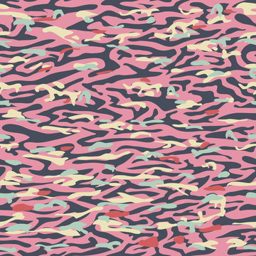 Vector seamless modern colored camouflage pattern design