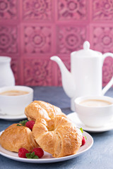 Freshly baked croissants for breakfast