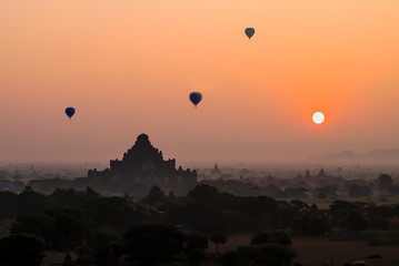 Sunrise scene at Pagoda field in Bagan,Myanmar