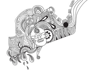 hand drawn abstract line art